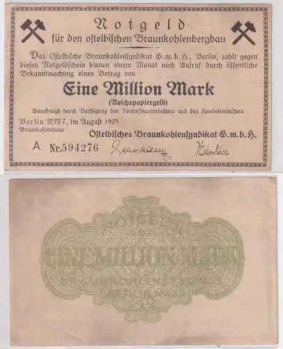 1 Million Mark Banknote Berlin Ostelbische Braunkohlensyndikat 1923 (133491)