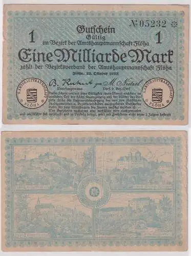 1 Miiliarde Banknote Notgeld Amtshauptmannschaft Flöha 22.10.1923 (121744)