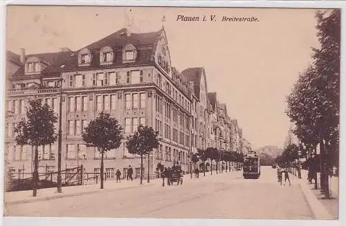 95202 Feldpost Ak Plauen i.V. - Breitestraße 1916