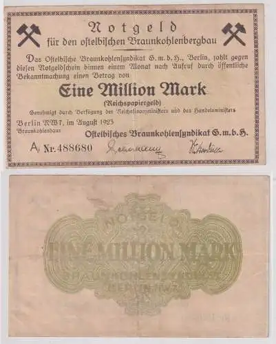 1 Million Mark Banknote Berlin Ostelbische Braunkohlensyndikat 1923 (127821)