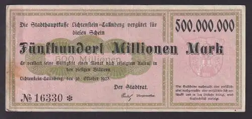 500 Millionen Mark Banknote Inflation Lichtenstein Callnberg 20.9.1923 (103934)