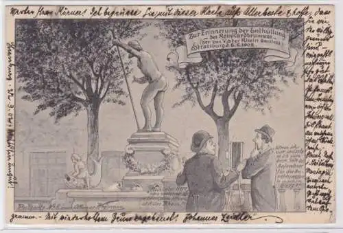 95161 Ak Zur Erinnerung der Enthüllung des Reinhardbrunnens Strassburg 1902