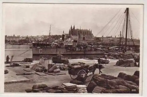 45820 Ak Palma de Mallorca Hafen um 1930