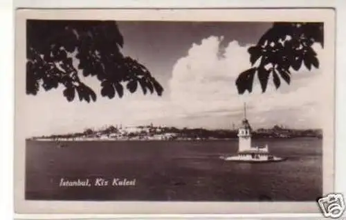 27981 Foto Ak Istanbul Türkei Kiz Kulesi 1952