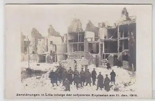 51800 Foto Ak Lille Explosion am 10. Januar 1916 Zerstörungen
