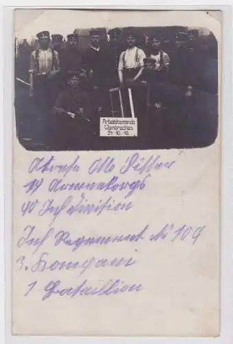 94319 Foto Ak Arbeitskommando Warmbrechies 24.10.1915