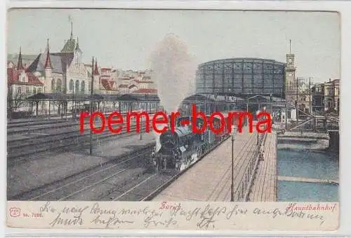 69048 Ak Zürich Hauptbahnhof mit Dampflokomotive 1906