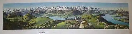 102958 Maximumkarte Panorama von Rigi-Kulm 1800 Meter über dem Meer um 1910