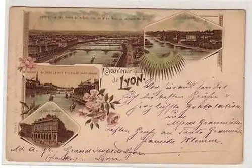 45186 Ak Lithographie Souvenir de Lyon 1899