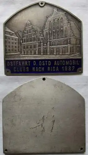 seltene Plakette Ostfahrt des ostd. Automobil Clubs nach Riga 1927 (162634)