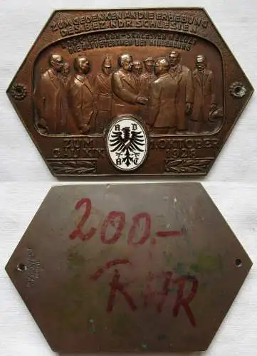 rare ADAC Bronze Plakette Bezirk Niederschlesien 1.Oktober 1928 (149639)