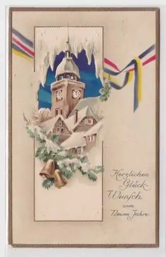 98935 geprägte Ak Herzlichen Glückwunsch zum neuen Jahre 1915