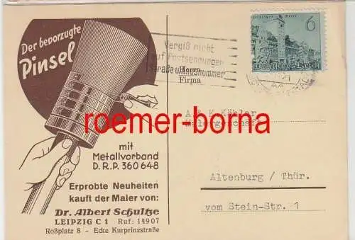 79854 Ak Werbung Pinsel von Dr. Albert Schultze in Leipzig 1940