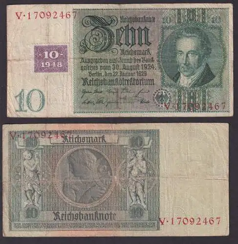 10 Mark Banknote DDR Deutsche Notenbank 1948 Kuponausgabe Ro.Nr.334 a (118893)