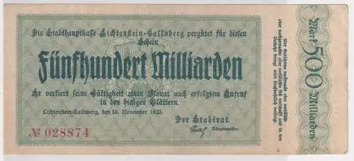 500 Milliarden Mark Banknote Inflation Lichtenstein Callnberg 16.11.1923(146259)