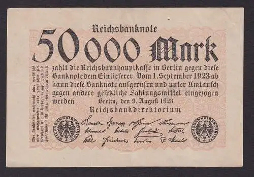 50000 Mark Inflation Banknote 9.8.1923 Ro.99 (111118)