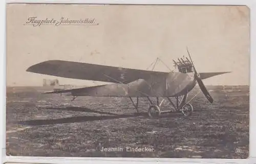 51664 Ak Flugplatz Johannisthal Jeannin Eindecker um 1910