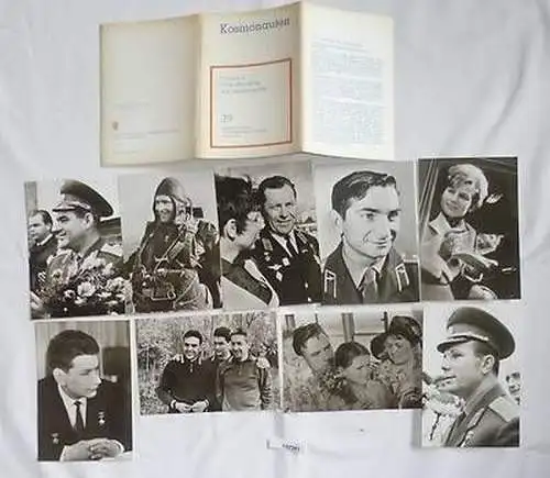 Mappe mit 9 DDR Postkarten Kosmonauten Folge 1 von "Wostock" bis "Wosschod" 1972