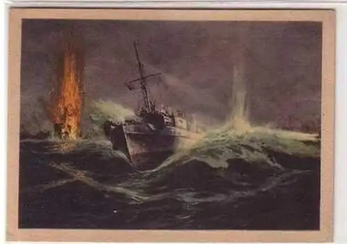 26570 Ak Schnellbootsangriff auf Geleitzug an der englischen Küste um 1940