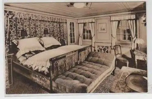 48739 Ak Dampfer M.S. "New York"Luxuskabine um 1930