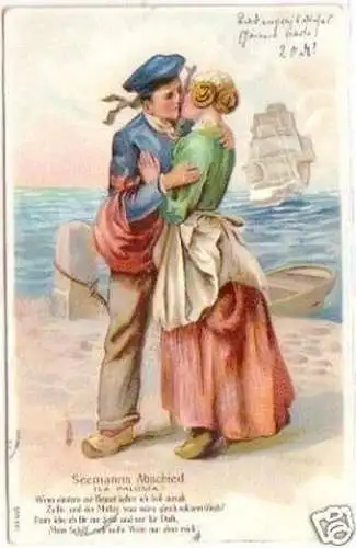 25967 Präge Ak Seemanns Abschied La Paloma 1909