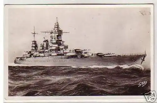 17609 Ak Frankreich Panzerkreuzer "Richelieu" um 1940