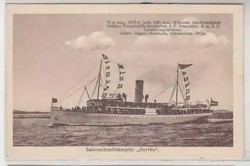 54107 Ak Salonschnelldampfer "Hertha" 1923
