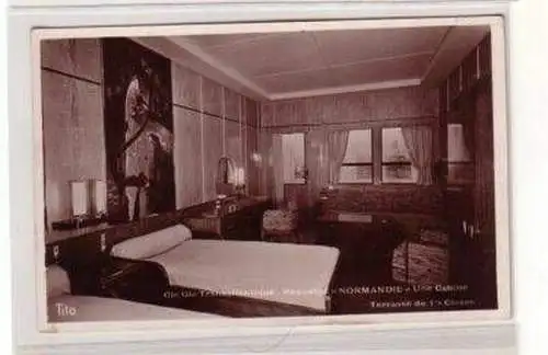 46298 Ak französischer Postdampfer "Normandie" um 1930