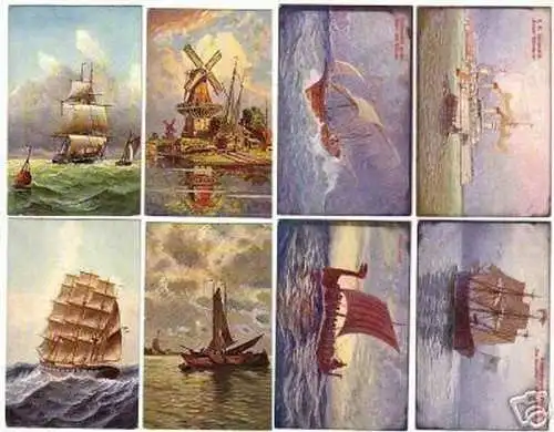 03740/11 schöne Ak Segel- und Kriegsschiffe um 1900