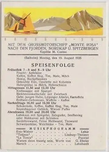 27423 Ak Großmotorschiff "Monte Rosa" Spitzbergen 1935