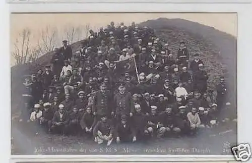 13987 Foto Ak S.M.S. Möwe mit Gefangenen Indern um 1915