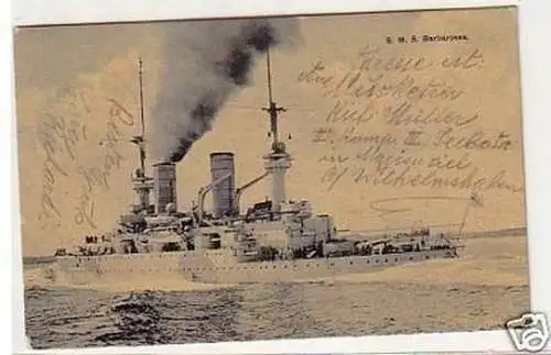 32925 Ak Deutsches Kriegsschiff S.M.S."Barbarossa" 1909