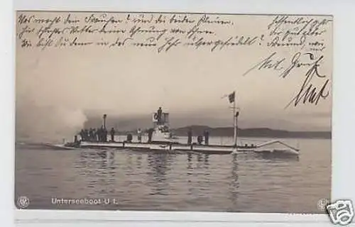 26995 Foto Ak Unterseeboot U 1, 1914