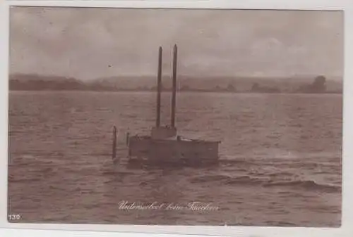 91084 Ak Unterseeboot beim Tauchen 1924