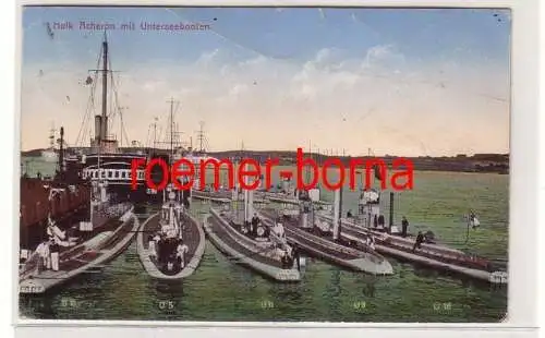 80045 Ak Hulk Acheron mit Unterseebooten 1917
