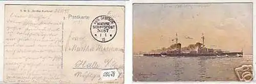 08478 Ak mit Marineschiffspoststempel Nr.87 1915