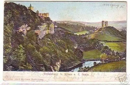 18224 Präge Ak Rudelsburg b. Kösen a.d.Saale 1906