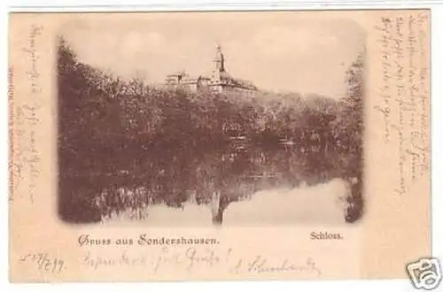 23122 Ak Gruss aus Sondershausen Schloss 1899