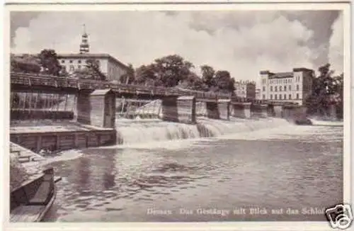 20424 Ak Dessau Gestänge m.Blick auf das Schloß um 1940