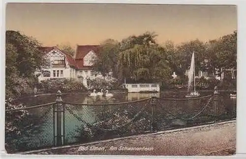 56130 Ak Bad Elmen am Schwanenteich um 1920