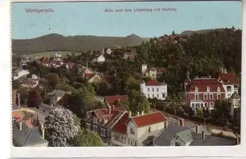 56408 Ak Wernigerode Blick nach dem Lindenberg und Harburg 1915
