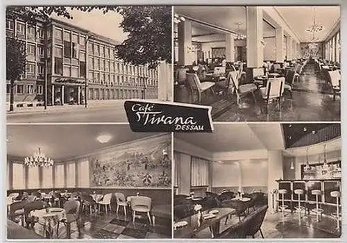 64680 Mehrbild Ak Dessau Café Tirana 1967