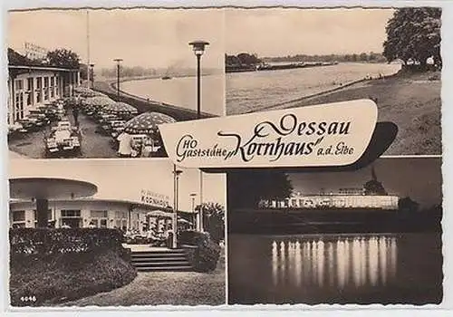 64679 Mehrbild Ak Dessau HO-Gaststätte "Kornhaus" a.d. Elbe um 1960