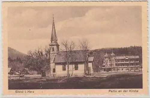 43730 Ak Elend im Harz Partie an der Kirche 1926