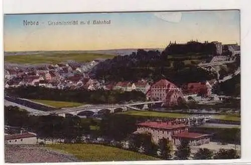 56322 Ak Nebra Gesamtansicht mit dem Bahnhof 1921