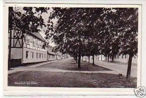 30062 Ak Neudorf im Harz Straßenansicht um 1960