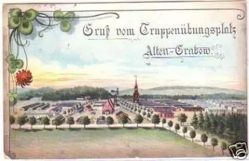 27616 Ak Gruß vom Truppenübungsplatz Alten Grabow 1909