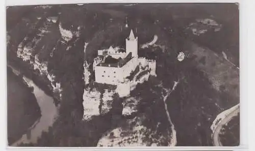 93506 Foto AK Rudelsburg bei Saaleck - Fliegeraufnahme