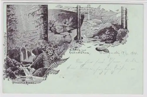 95494 AK Wernigerode steinerne Renne, Aufstieg zur Restauration 1900