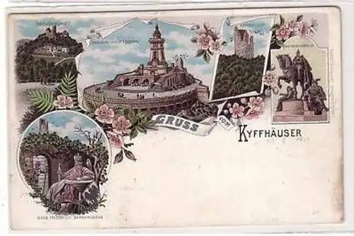33421 Ak Lithographie Gruß vom Kyffhäuser 1901